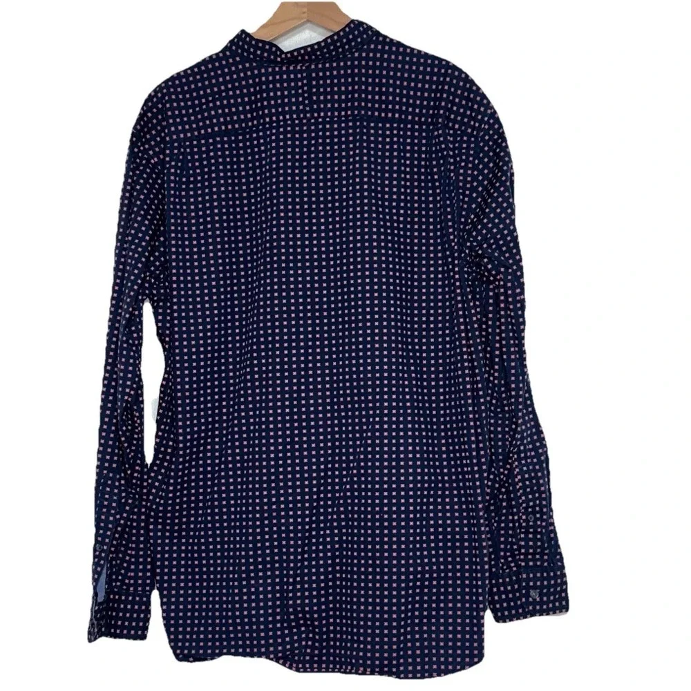 Banana Republic Mens‎ XL Button Down Shirt Camden Fit Blue Red Custom 078 Wash